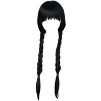 Pigtails Wig Made Of Silk Easy To Care Wide Application Halloween Cosplay Long Black Braided