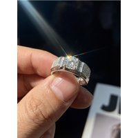 Real Moissanite Diamond 1CT Gorgeous Wedding Rings For Men Gift 925 Sterling Silver Best Quality Luxury Fine Jewelry