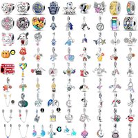 925 Silver, Blue Palm, Pumpkin Beads, Sunflower, Rabbit, Pendant Fit Original Bracelet DIY Accessories Exquisite Jewelry