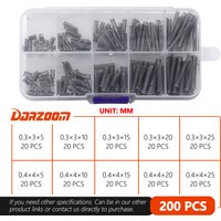 200pcs 10 Sizes 0.3/0.4mm Compression Springs Assortment Kit, Mini 304 Stainless Steel Springs for Repairs, 5 to 25mm Length
