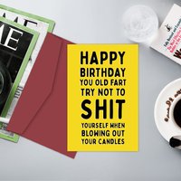 1PC Hilarious Birthday Cards for Men,Women,Rude and Funny Joke Birthday Card with Envelope Thank You Card Ideal Birthday Gifts