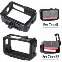 For Insta360 One R, One RS Camera Cage Rig Frame Foldable Tripod Adapter Cold Shoe Mount 4K Panoramic Extension Mic Light Holder