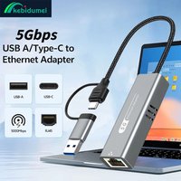 Kebidumei 5Gbps USB 3.2 Type C Ethernet Adapter RTL8157 5000Mbps Network Card Lan Internet Cable Converter for Win 11 PC/Laptop