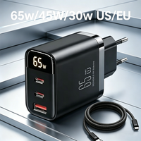 65W 45W 30W PD Fast Charger USB C Wall Charger US EU Plug Type C Charging Cable For iPhone Samsung Xiaomi Laptop Tablet