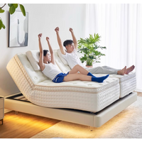 China Manufacturer Independent Split king Bed Queen Size Smart Adjustable Bed with Mattress High-end Smart Mattress