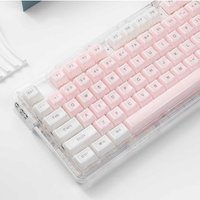 White Pink Jelly Pudding Crystal Transparent MDA Profile Keycap Acrylic Cute 136 Key Cap Gamer Mechanical Keyboard AJAZZ AK820