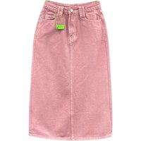 Women's High-waisted Denim Skirt 2026 New Pink A-shaped Back Split Hip Wrap Long Skirt