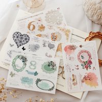 3 pcs Watercolor Lace Pattern Sticker Pack | DIY Supplies for Handmade Scrapbooks & Albums