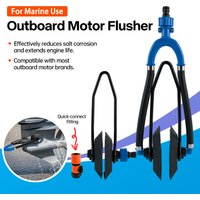 Outboard Motor Flusher Muffs Kit with 16mm Quick Connect Fitting, Adjustable Dual/Single Tube for Boat Motor Cleaning & Test Run