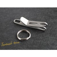 Mini titanium / stainless steels small fast hanging pocket clip EDC flashlight tool accessories keychain clip hanging buckle