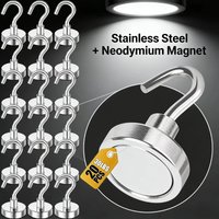 5/15/30Pcs Magnetic Hooks Super Strong Magnets Neodymium Magnet Powerful Magnets Hanging Hooks For Bathroom Kitchen Organizers