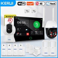 KERUI Tuya Security Protection WiFi+4G Home Alarm System with 7 inch Large Touch Screen Panel Alarm Set FSK / ASK for House G70