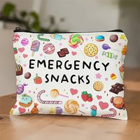Colorful Candy & Treats Pattern Makeup Bag Travel Organizer Women's Cosmetic Bag Storage Nostalgic Accessory Holiday Gift