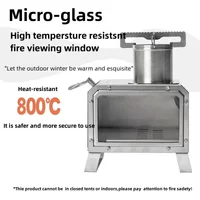MOUNTAINHIKER Upgrade Firewood Square Stove Stainless Steel Outdoor Fire Heater Stove Picnic Hiking Camping Wood Burner Stove