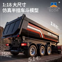 Huina 1/18 1509 Rc Semi Dump Trailer Electric Lifting For Rc Tractor Truck 1501 Tail Light Support Leg No Sound System Model Toy