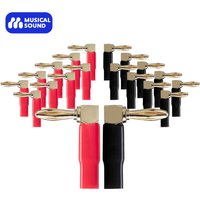 Musical Sound 2/8/12/24PCS Banana Connectors Right Angle 90 Degree 4mm Gold-Plated Video Audio Adapter Plugs For Speaker Cable