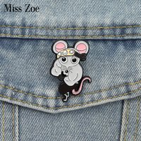 Fitness Muscle Mouse Enamel Pins Custom Japanese Anime Brooches Lapel Badges Clothes Animal Jewelry Gift for Friends