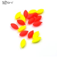 MNFT 200Pcs Oval Foam Floats Ball Bobber Rig Making Fishing Floating Beads Red/Yellow Indicator Fish Beans With Hole No Stopper