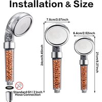 Anti Limestone Filtered Shower Head ABS High-Pressure Water Saving Handheld Clear Showerheads with Filter Beads for Bathroom