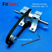 FitSain -1:3 Motor Bearing Block Synchronous Pulley Reducer Gearbox High Torque Rotating Tool