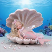 Cloveray New 10-inch Original Full-body Silicone Mermaid Doll Super Soft Lifelike Silicone Doll High-quality Art Gifts.