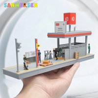 1:64 Railway Platform Train Station Scene Display Diorama Building Model Layout Subway Exit Scene