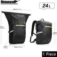 Rhinowalk Bike Side Bag 24L Bicycle Pannier Rack Bag Waterproof Cycling Backpack with Rain Cover Large Capacity Shoulder Bag