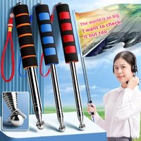 2pc Flexible Handle Flagpole Telescopic Stainless Steel Tour Guide Banner Flagstaff Teaching Stick Teacher Pointer Hand Flagpole