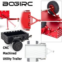 BOGIRC โMetal trailer with tire RC Crawler Trailer CNC Machined Utility Trailer for 1/18 TRX4M SCX24 Redcat Model Accessories