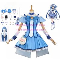 Cure Beauty Cosplay Anime Smile Glitter Breeze Cure Costume Dress Wig Set Halloween Paerty Play Outfit for WOman Girl