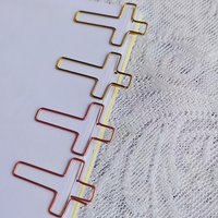25Pcs Gold Rose Gold Cross Shaped Metal Paper Clips Kawaii Office School Supplies Scrapbooking Notebook Page Markers