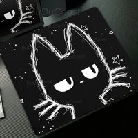 Cute Anime Black Cats Mouse Pad Punk Cat Desk Mat Non-Slip Rubber Keyboard Mats Office Accessories Pads XS PC Keyboard Playpad