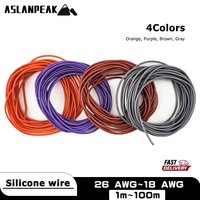 4Colors 26-18AWG 1-100m Silicone wire Electronic wire 6v 9v 12v car speakers electrician Circuit maintenance 26 24 22 20 18 awg