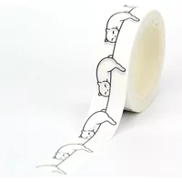 NEW 1PC. 10M Decorative Black Border Cats Japanese Washi Tapes for Journaling Adhesive Masking Tape Cute Stationery