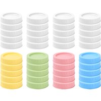 20pcs Mason Jar Lids Food-Grade Mason Jar Caps Fit Regular Mouth 70mm Reusable Leak Proof Replacement For Mason Jars Canning