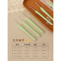 Jinlan Green Soft Handle Crochet Soft Small Green Stainless Steel Needle Lace Yarn Handmade Knitting Tool Hook Blanket