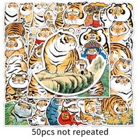 AliExpress 50PCS Personalized Cute Fat Tiger Expression Pack Graffiti Waterproof Sticker Decoration Bicycle Luggage Laptop Gift PVC Tiger