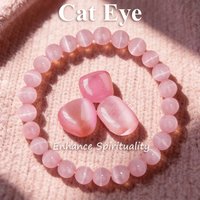 Cat Eye Beads Bracelet Natural Stone 6 8 10mm Round Beaded Bracelet Women Vitality Reiki Charm Healing Crystal Handmade Jewelry