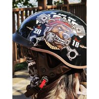 AliExpress NONE Retro Motorcycle Helmets for Men Vintage Motorbike Half Helmet with Built-in Lens Summer Electric Bike Safety Cap Fashion Harley