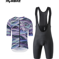 AliExpress YKYWBIKE Men's Cycling Set Jersey Road Bike Kits Bib Shorts Bicycle Clothing Pro team Riding Summer Maillot Sets Slim Fit