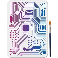 Circuit Board Stencils Reusable Mixed Media Stencils for Painting 8.3×11.7 Inches Electronics Cyber Drawing Templates