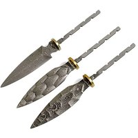 Damascus Steel Tea Knife Blank Household DIY Tea Needles Accessories Dull Blade