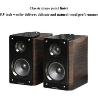 5.5 Inch Hi-Fi Passive Bookshelf Stereo Speaker 4-inch Tweeter 150W Output Power Home Audiophile Wooden Monitor Speaker