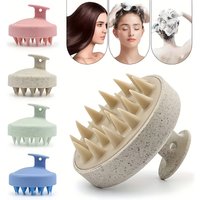 Multicolored Soft Wheat Straw Scalp Massage Brush - Perfect for Hair Cleansing, Exfoliation & Head Scrubbing,Scalp massage brush
