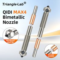 Trianglelab ® Dysza bimetalowa ze stali hartowanej QIDI MAX4, gwint M6, 0.4/0.6/0.8mm, odporna na zużycie, do druku filamentem z włókna węglowego.