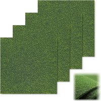 4/6Pcs Fake Grass Sheets 15x15cm Fake Grass Mat Set Miniature Artificial Model Grass Miniature Garden and Dollhouse Decoration