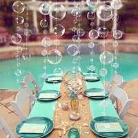 4pc Under the Sea Party Decorations White Bubble Garlands Little Mermaid Birthday Decorations Bday Hanging Streamer Beach Banner
