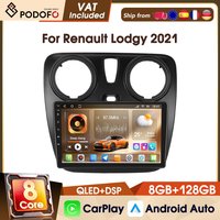 Podofo Android 9" 2 Din Wireless CarPlay Autoradio für Renault Lodgy 2021/Dokker 2012-2020 Autoradio DAB CarPlay Android Auto 8-Kern Auto-Intelligenzsysteme