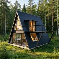 Triangle A Frame Cabin House Modular Prefabricated Tiny Home Portable Wooden Villa Outdoor Living