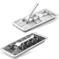 LMETJMA Stainless Steel Ice Cube Trays 18 Slot Ice Tray with Easy Release Handle Kitchen Detachable Ice Cube Trays For Bars
